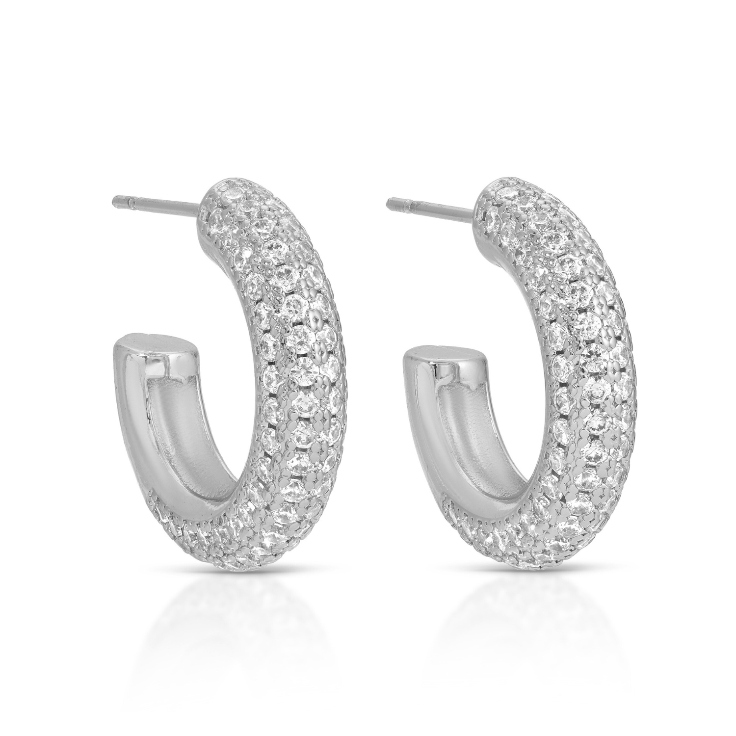 Sophisticated Vibes Pave Hoop - Splendid Iris