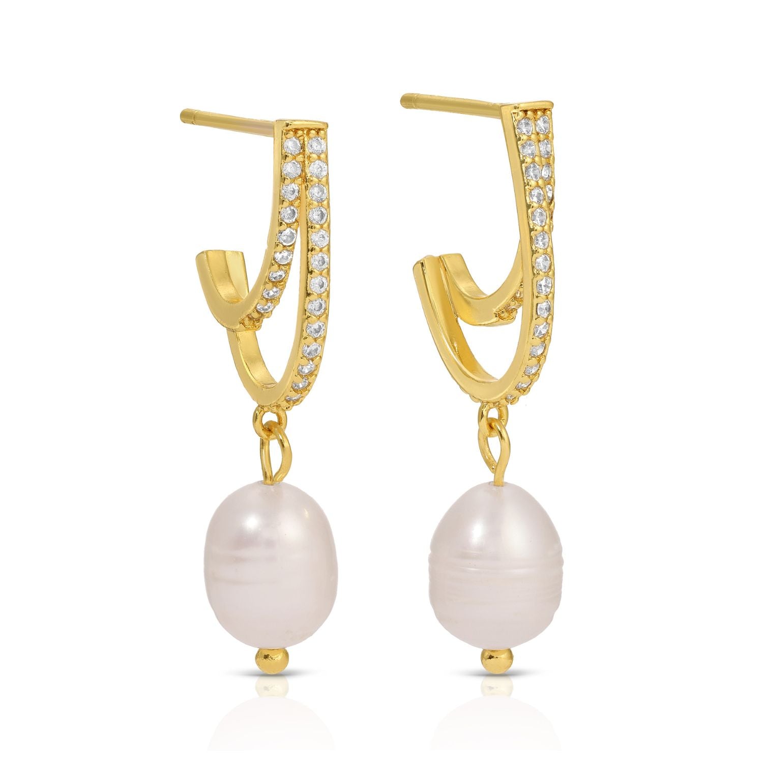 Pave Pearl Drop Earrings - Splendid Iris