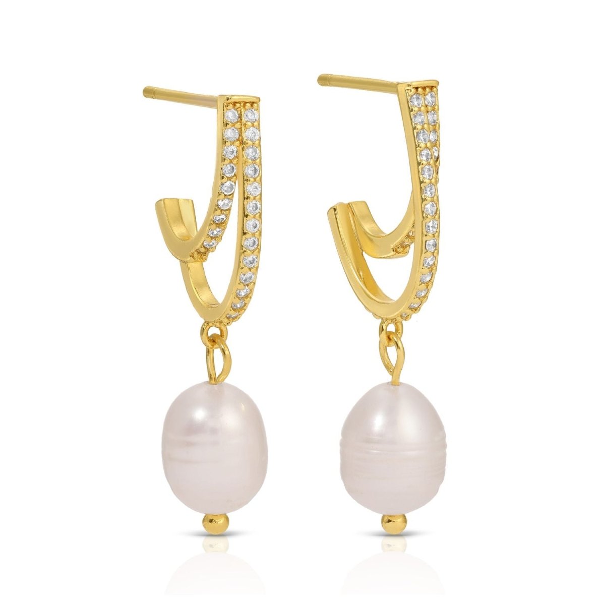 Pave Pearl Drop Earrings - Splendid Iris