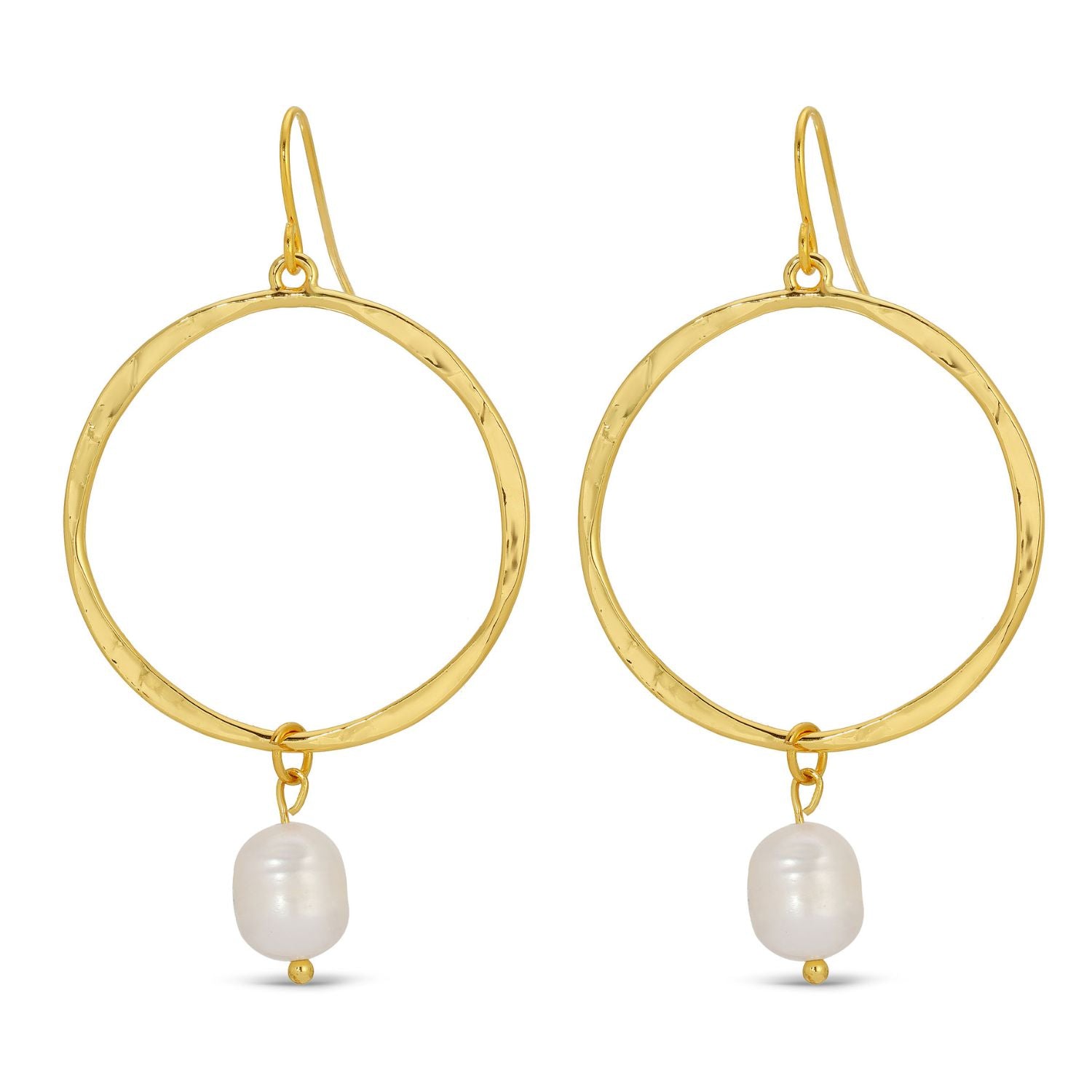 Open Drop Earrings with Pearl Charm - Splendid Iris
