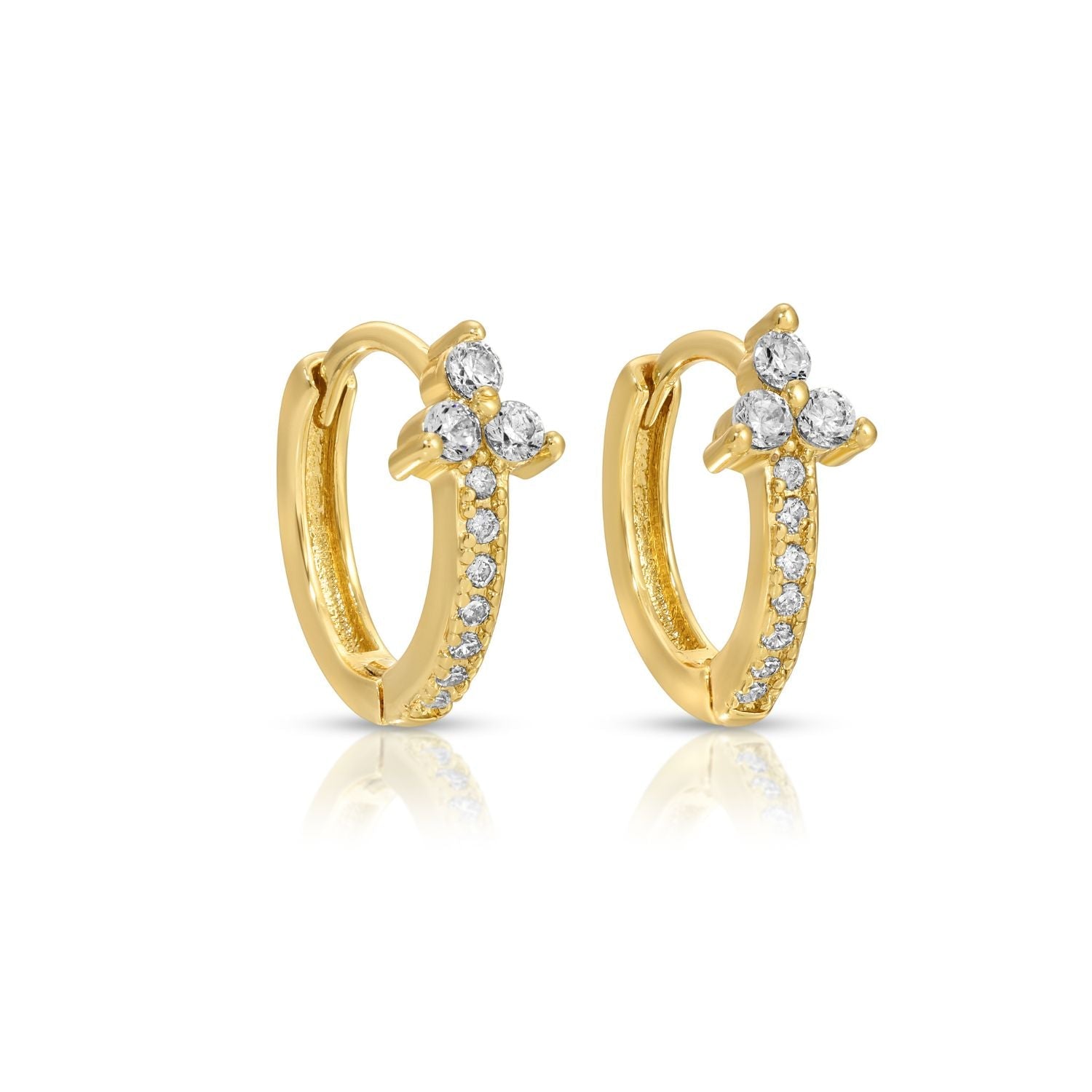 Delicate CZ Cluster Huggies - Splendid Iris