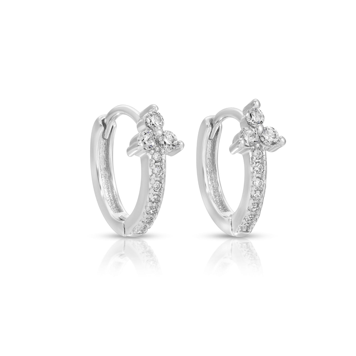 Delicate CZ Cluster Huggies - Splendid Iris