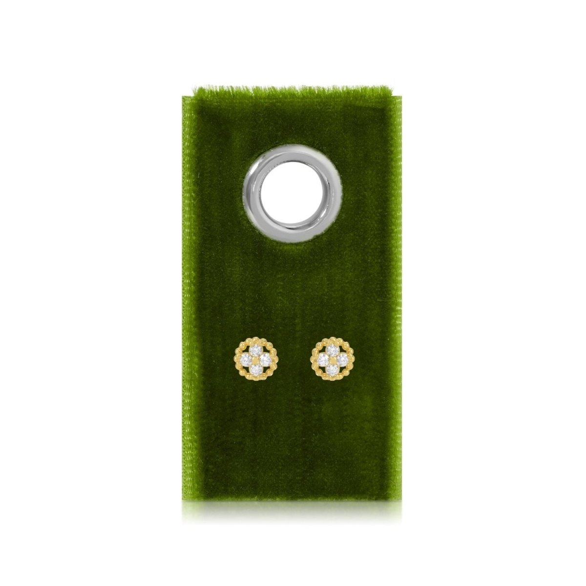 Fleur Studs on Velvet Tag - Splendid Iris
