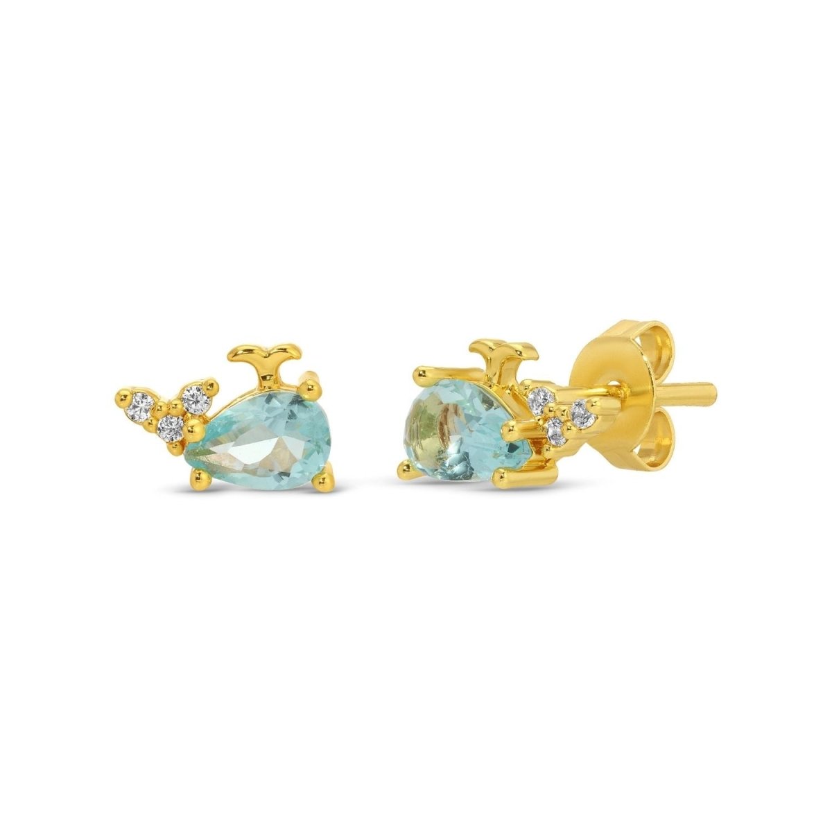 Whale Studs on Velvet Tag - Splendid Iris