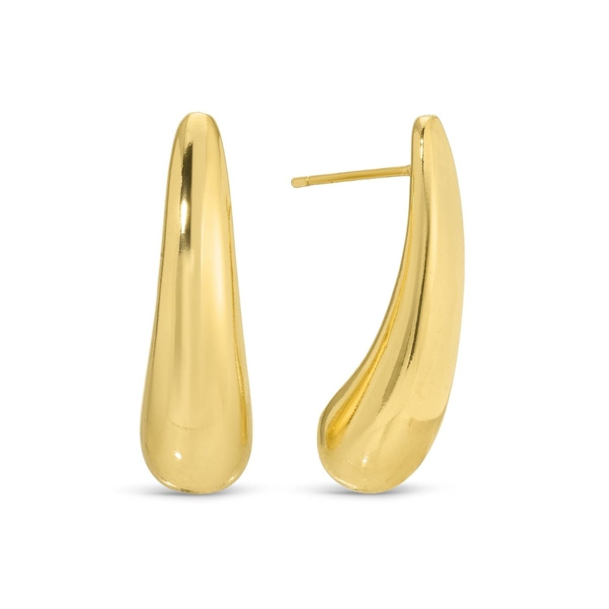 Long Contemporary Teardrop Studs - Splendid Iris
