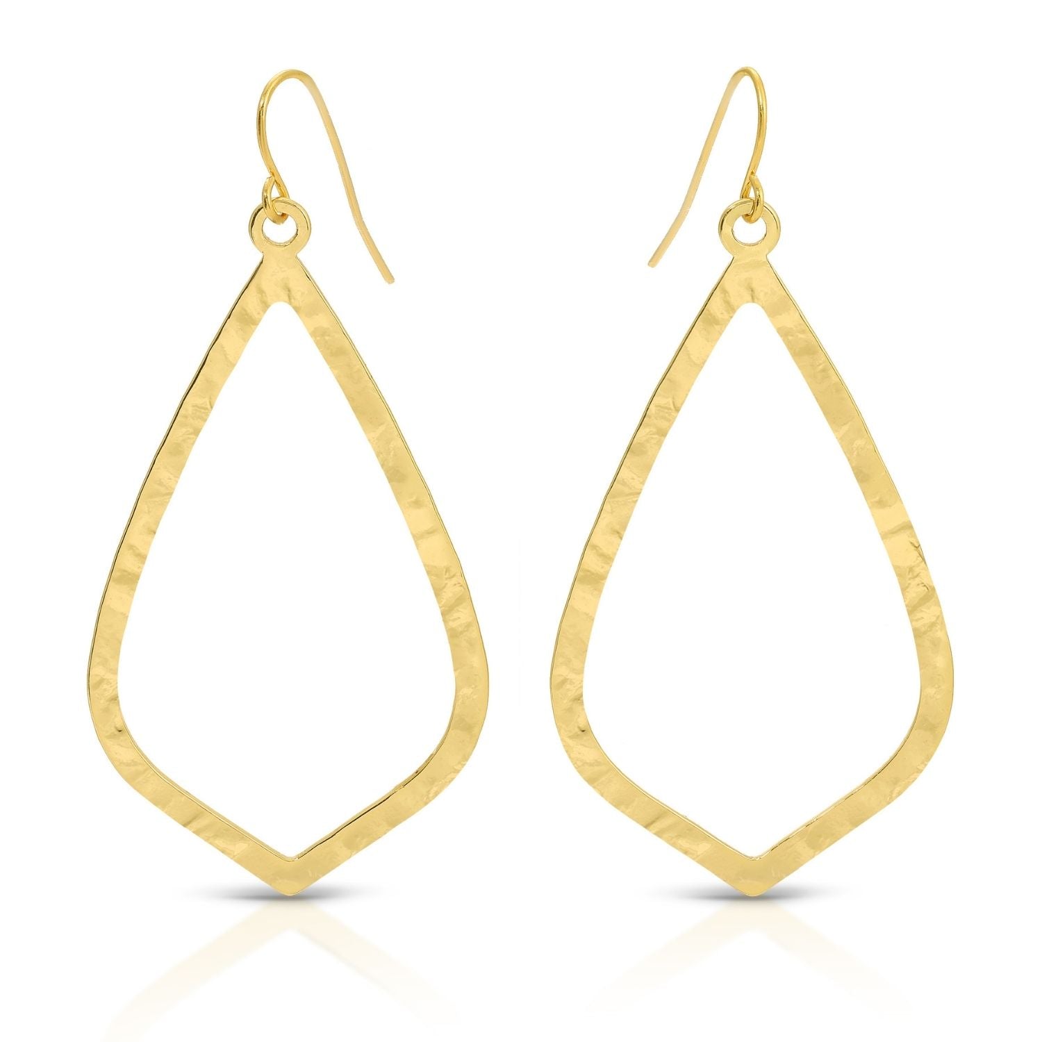 Long Textured Teardrop Earrings - Splendid Iris