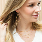 Long Textured Teardrop Earrings - Splendid Iris