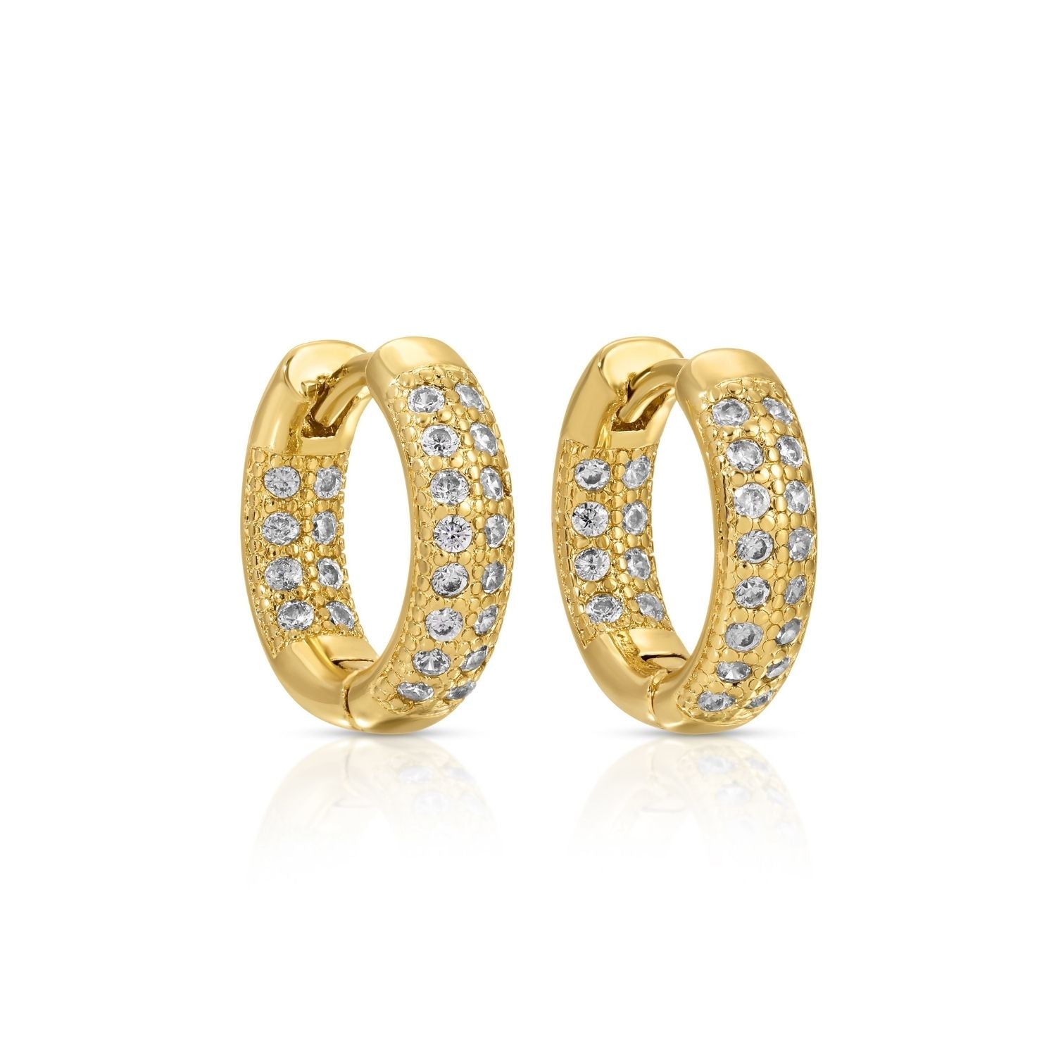 Small Cubic Zirconia Huggies - Splendid Iris