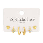 Paw Print Set of 3 Earrings - Splendid Iris