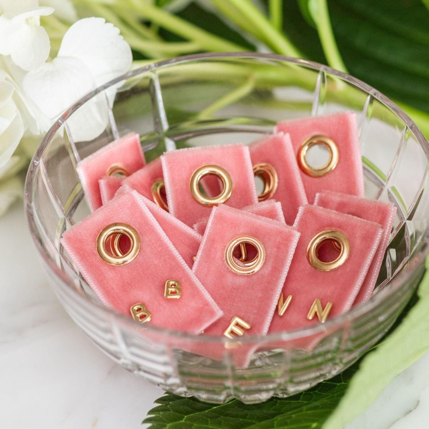 Initial Studs on Velvet Gift Tag - Splendid Iris