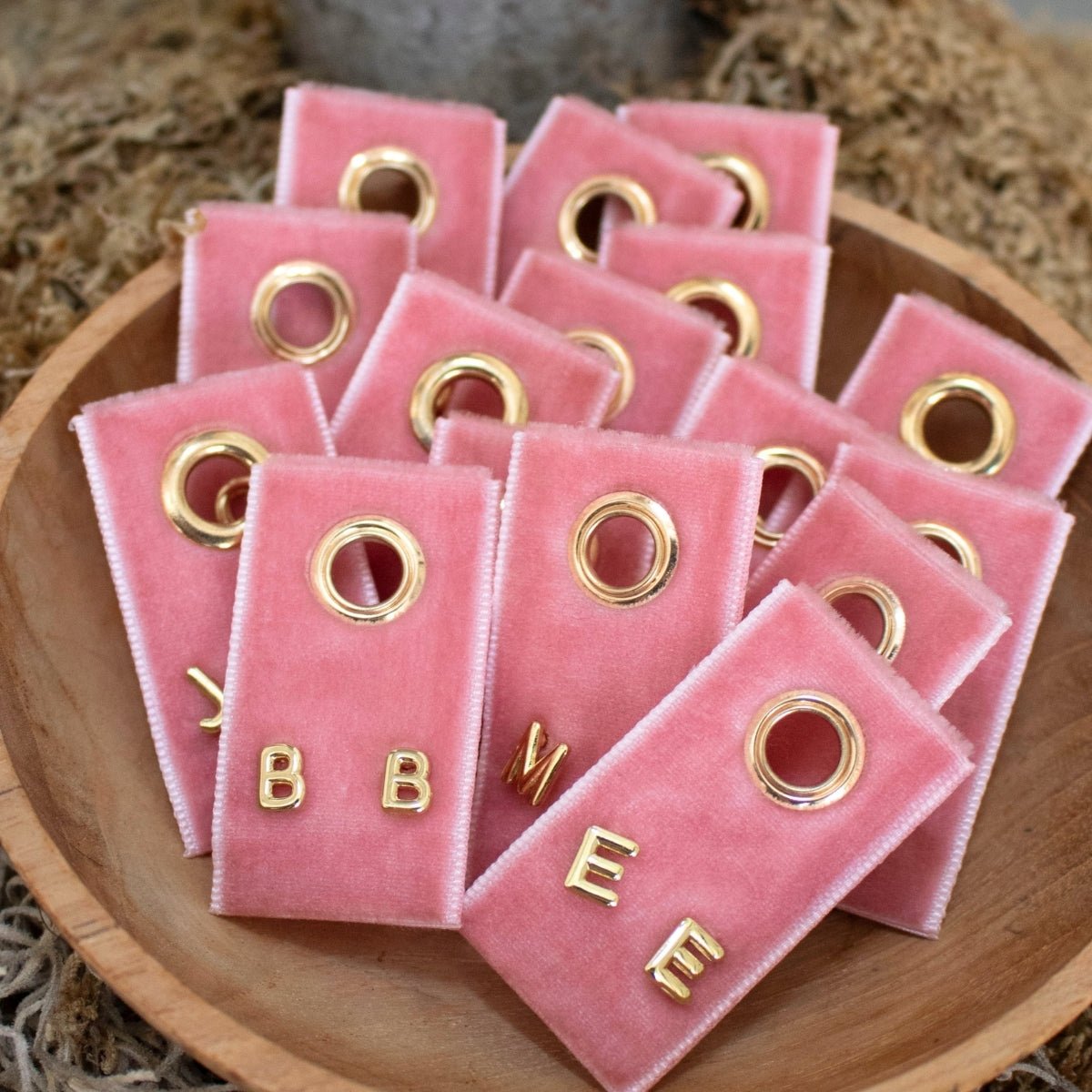 Initial Studs on Velvet Gift Tag - Splendid Iris