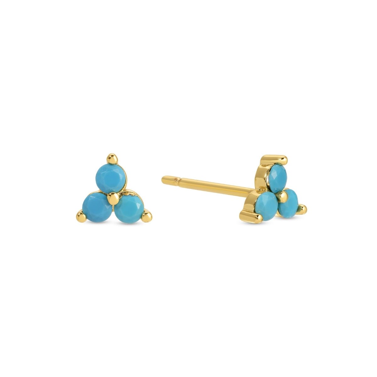 Light Blue Triple Cluster Studs on Velvet Tag - Splendid Iris