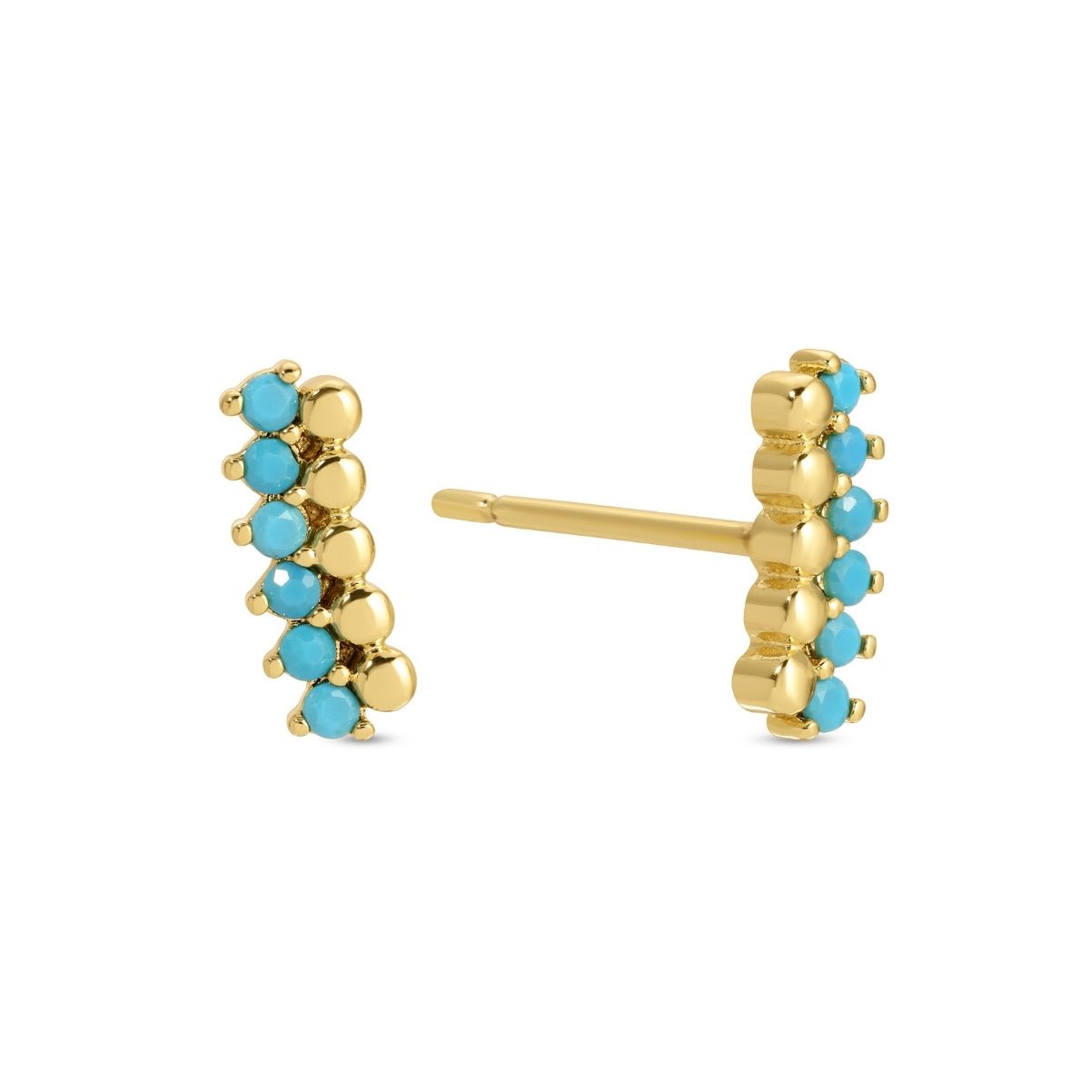 Light Blue Delicate Dots & CZ Studs On Velvet Tag - Splendid Iris