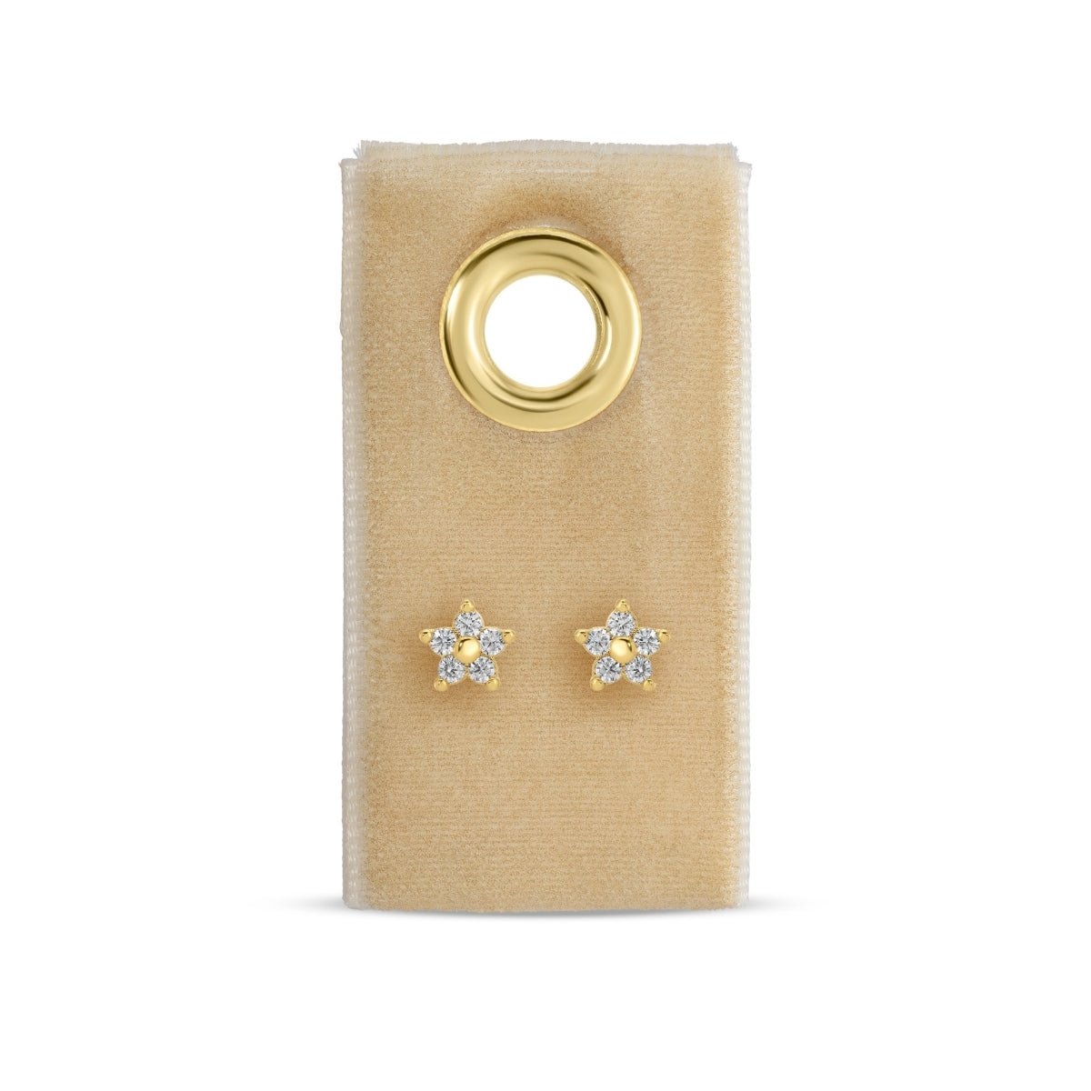 Delicate Flower Studs on Velvet Tag - Splendid Iris