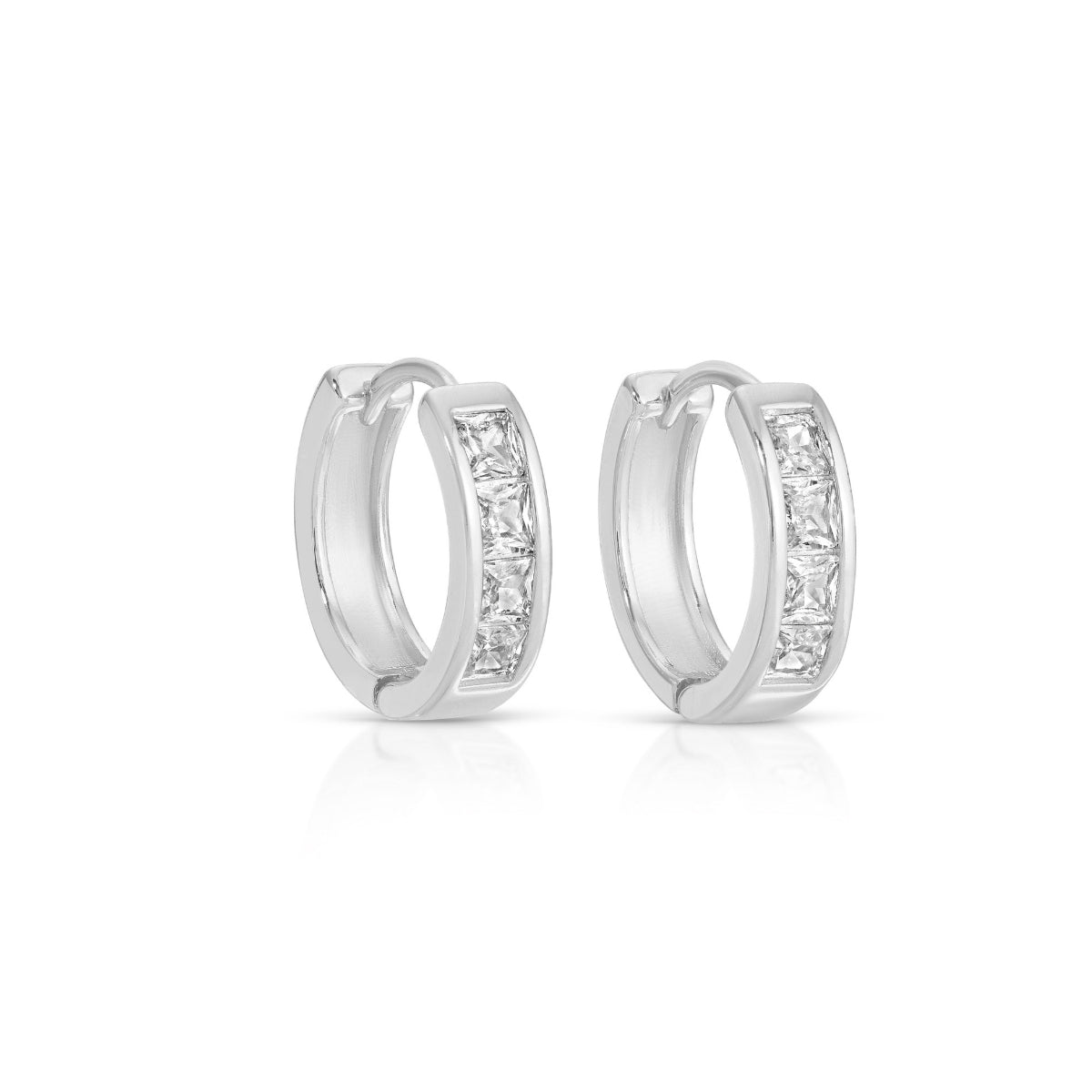 Contemporary Small Cubic Zirconia Huggies - Splendid Iris