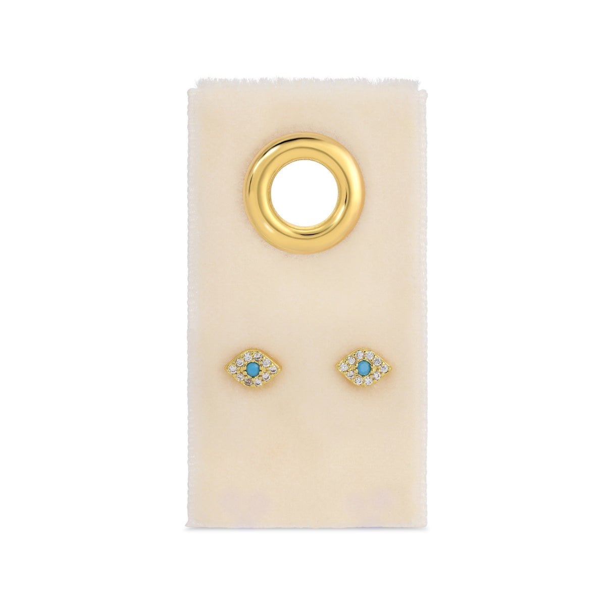 CZ Evil Eye Studs on Velvet Tag - Splendid Iris