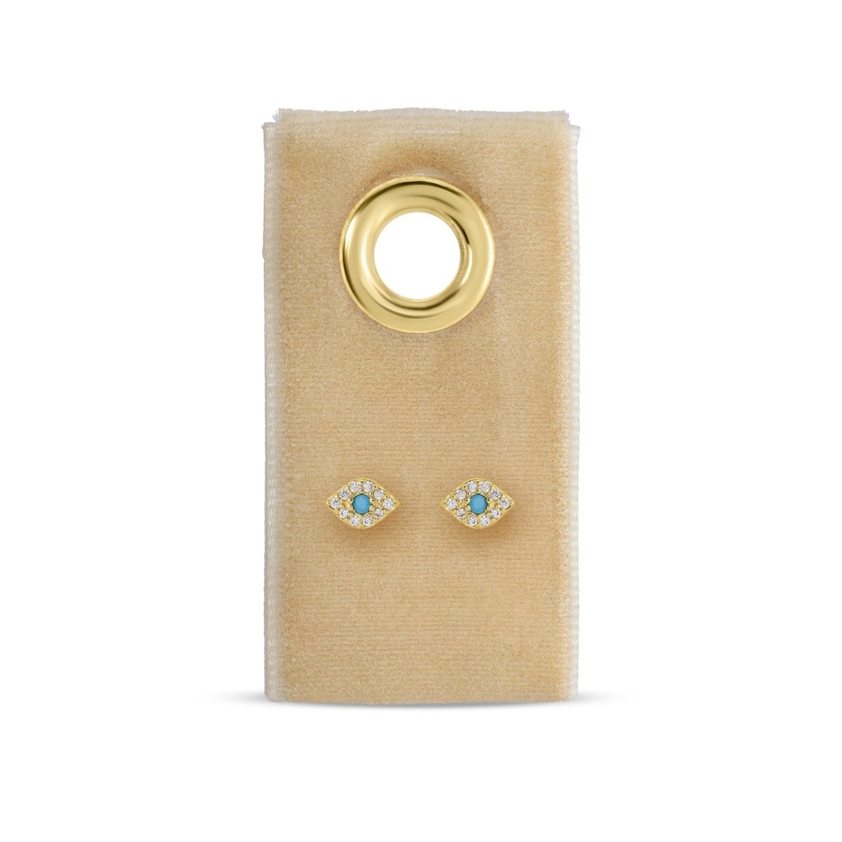CZ Evil Eye Studs on Velvet Tag - Splendid Iris