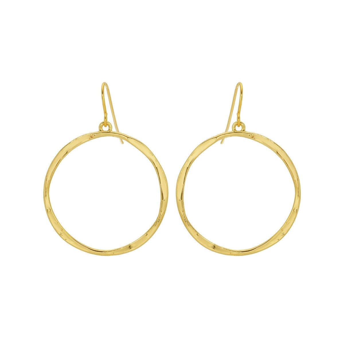 Perfectly Sized Dangling Textured Circle Earrings - Splendid Iris
