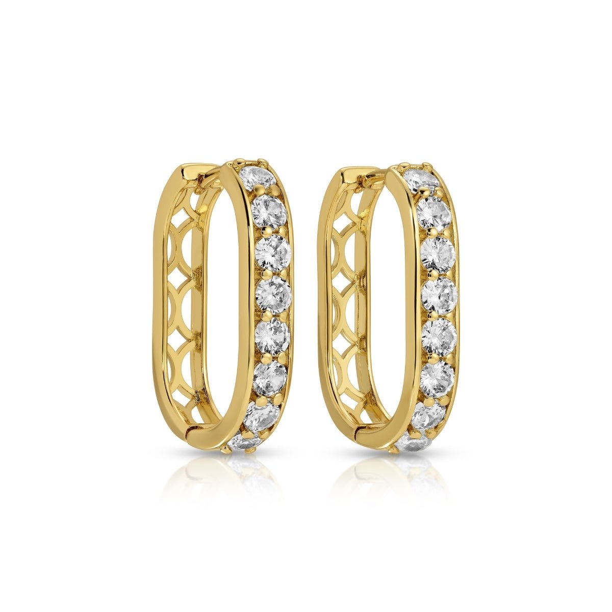 Large Luxe Cubic Zirconia Huggies - Splendid Iris