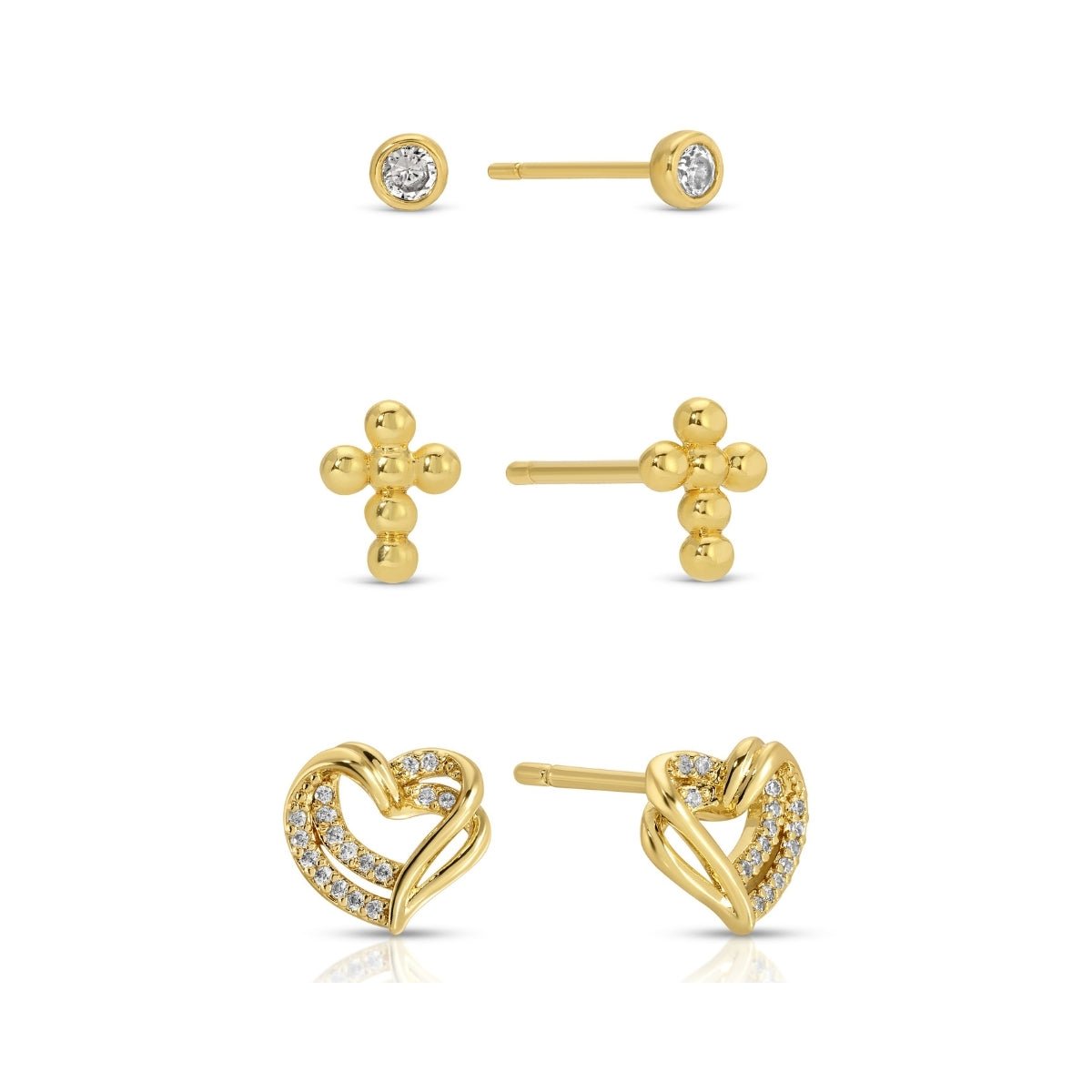 The Faith & Love Trio | Curated Stud Set - Splendid Iris