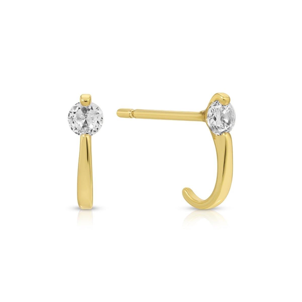 Minimalist CZ Studs with Ear Hugger - Splendid Iris