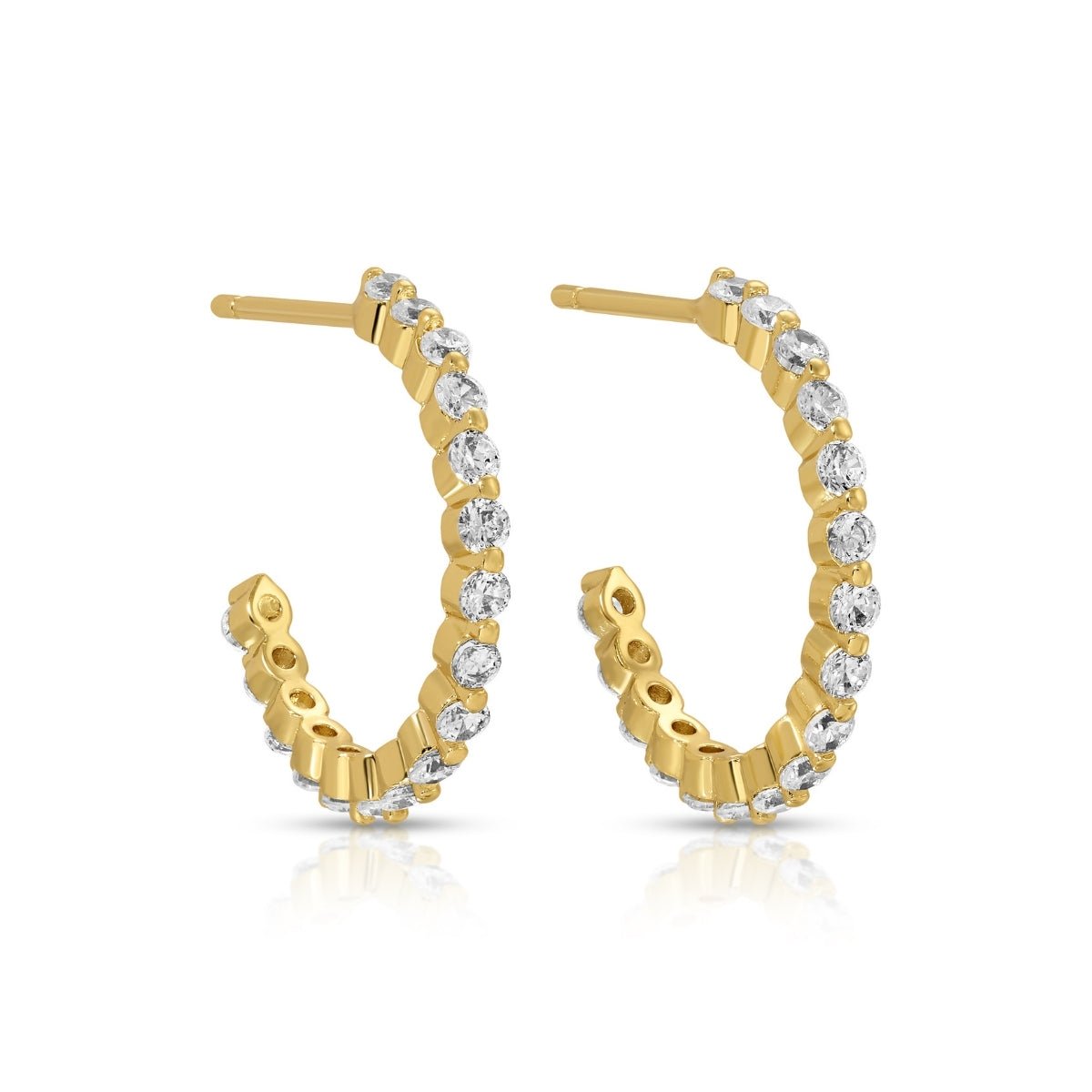 Shimmering Delicate CZ Hoops - Splendid Iris