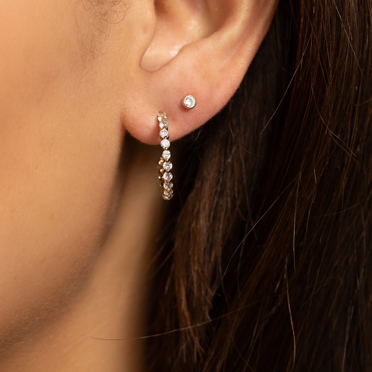 Shimmering Delicate CZ Hoops - Splendid Iris