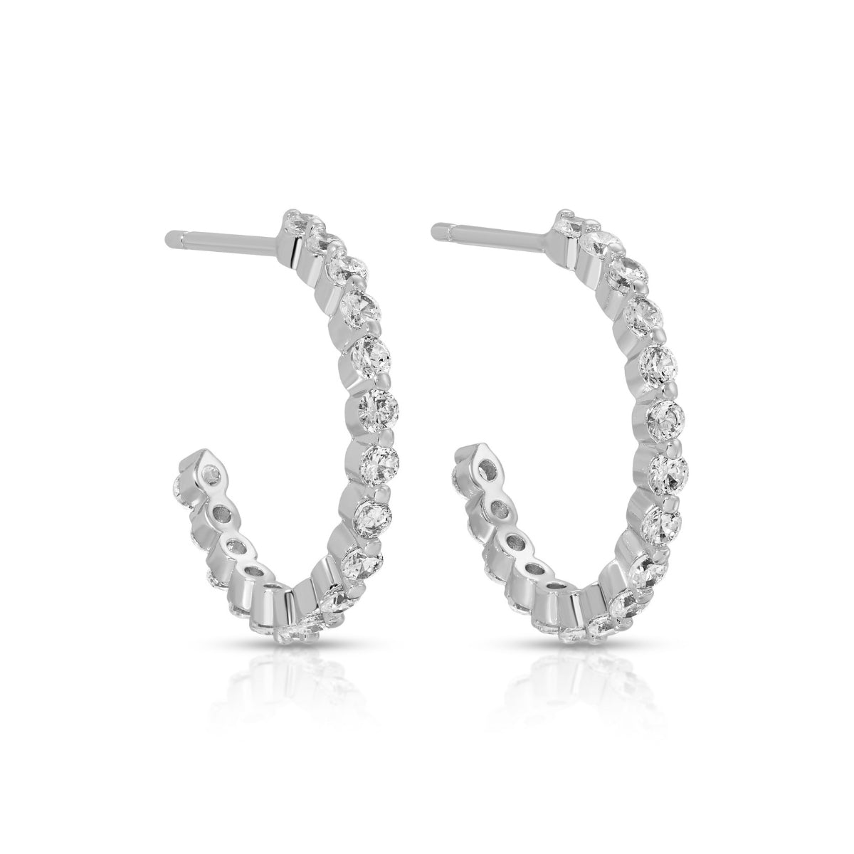 Shimmering Delicate CZ Hoops - Splendid Iris