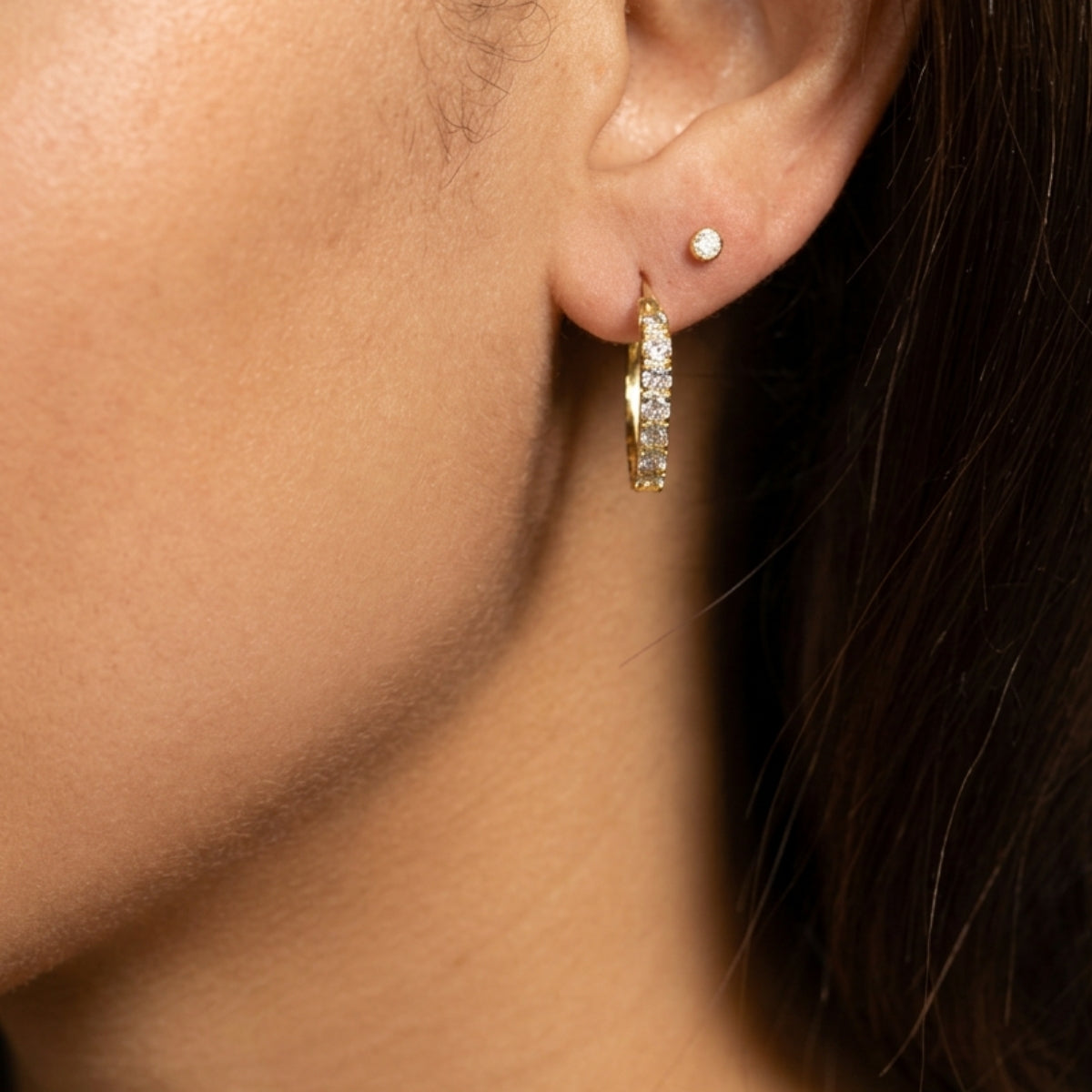 Latchback Cubic Zirconia Earrings - Splendid Iris