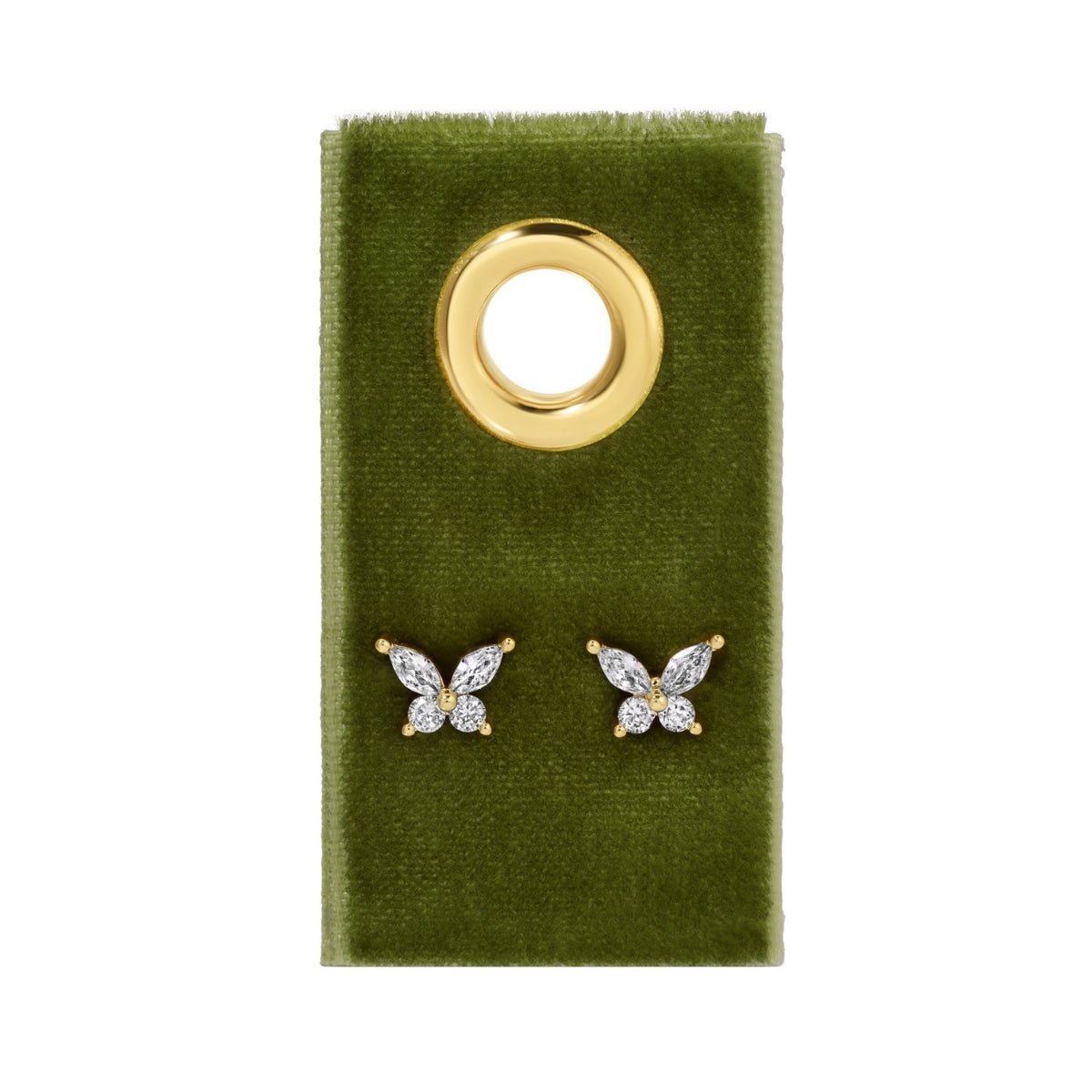 Butterfly Studs on Velvet Tag - Splendid Iris