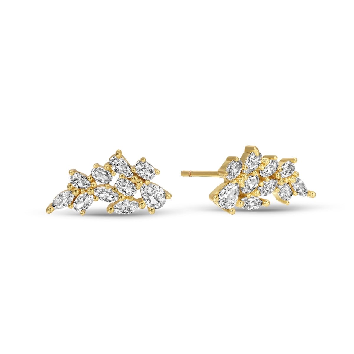 Large Faux Diamond Crawler Earrings - Splendid Iris