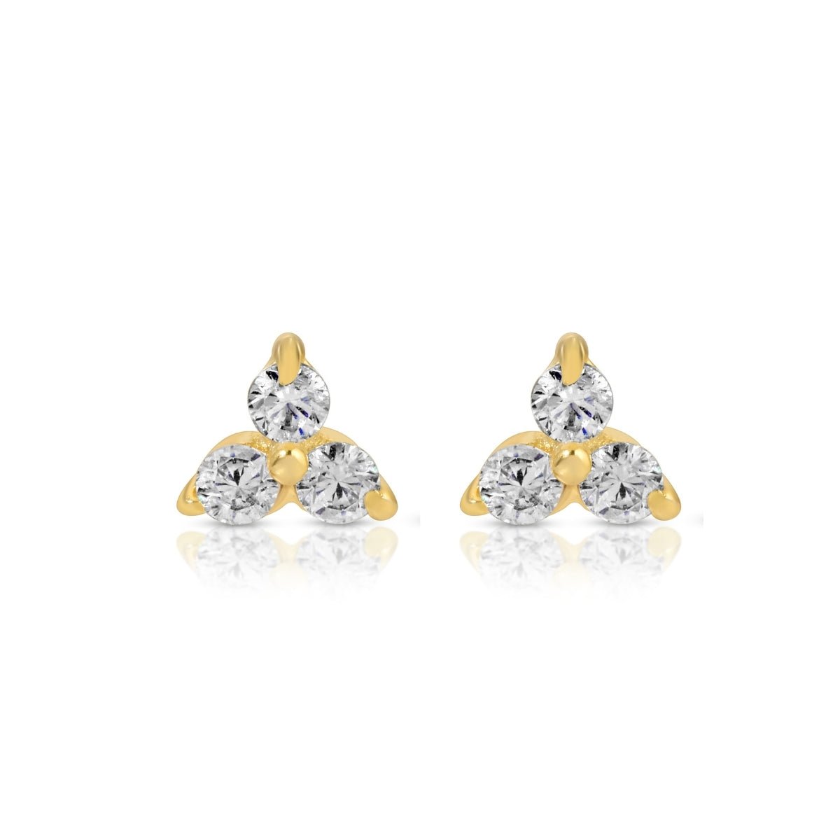 Delicate Triple Cluster Stud Earrings on Red Velvet Tag - Splendid Iris