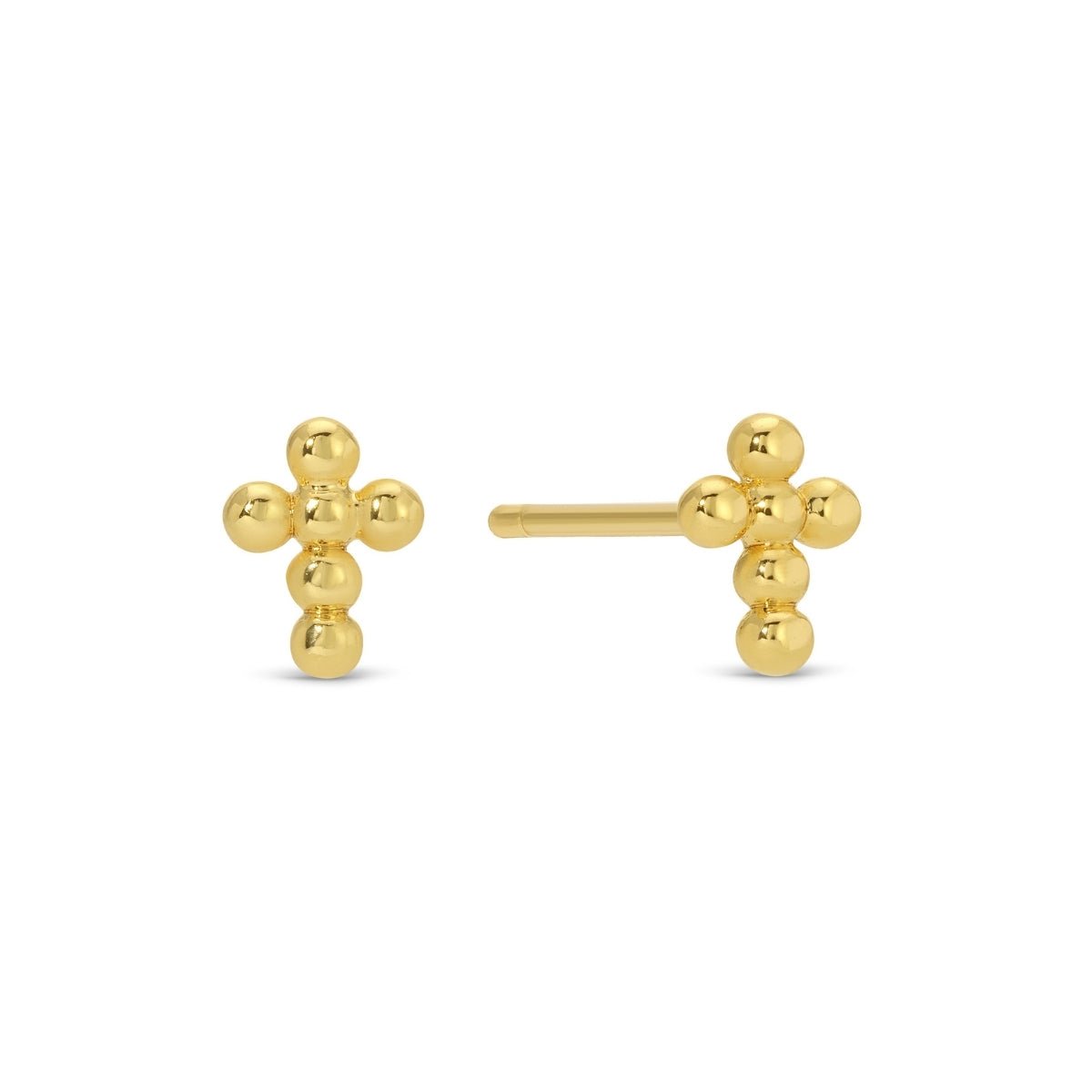 Petite Dot Cross Stud Earrings on Red Velvet Tag - Splendid Iris