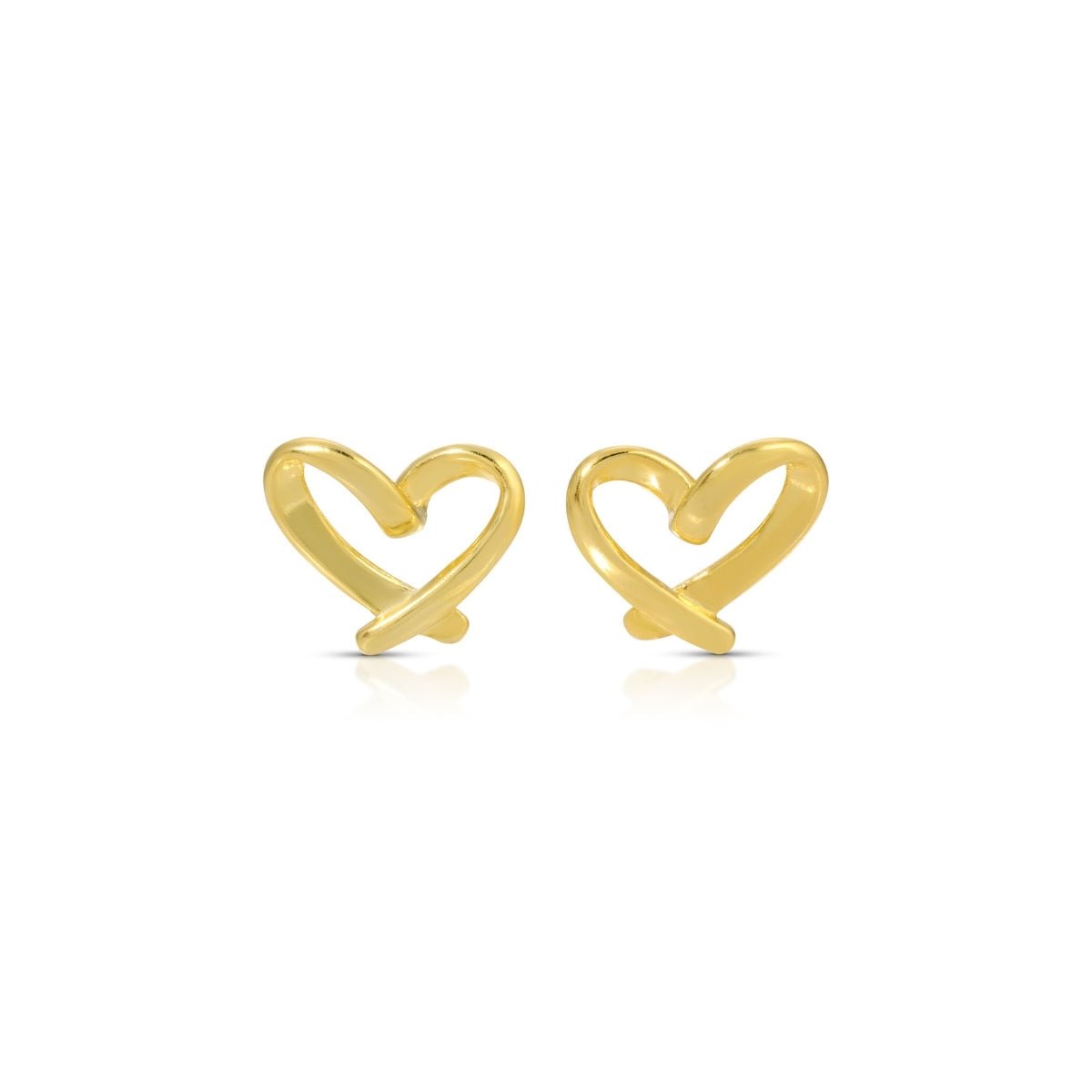 Free Form Heart Stud Earrings on Red Velvet Tag - Splendid Iris