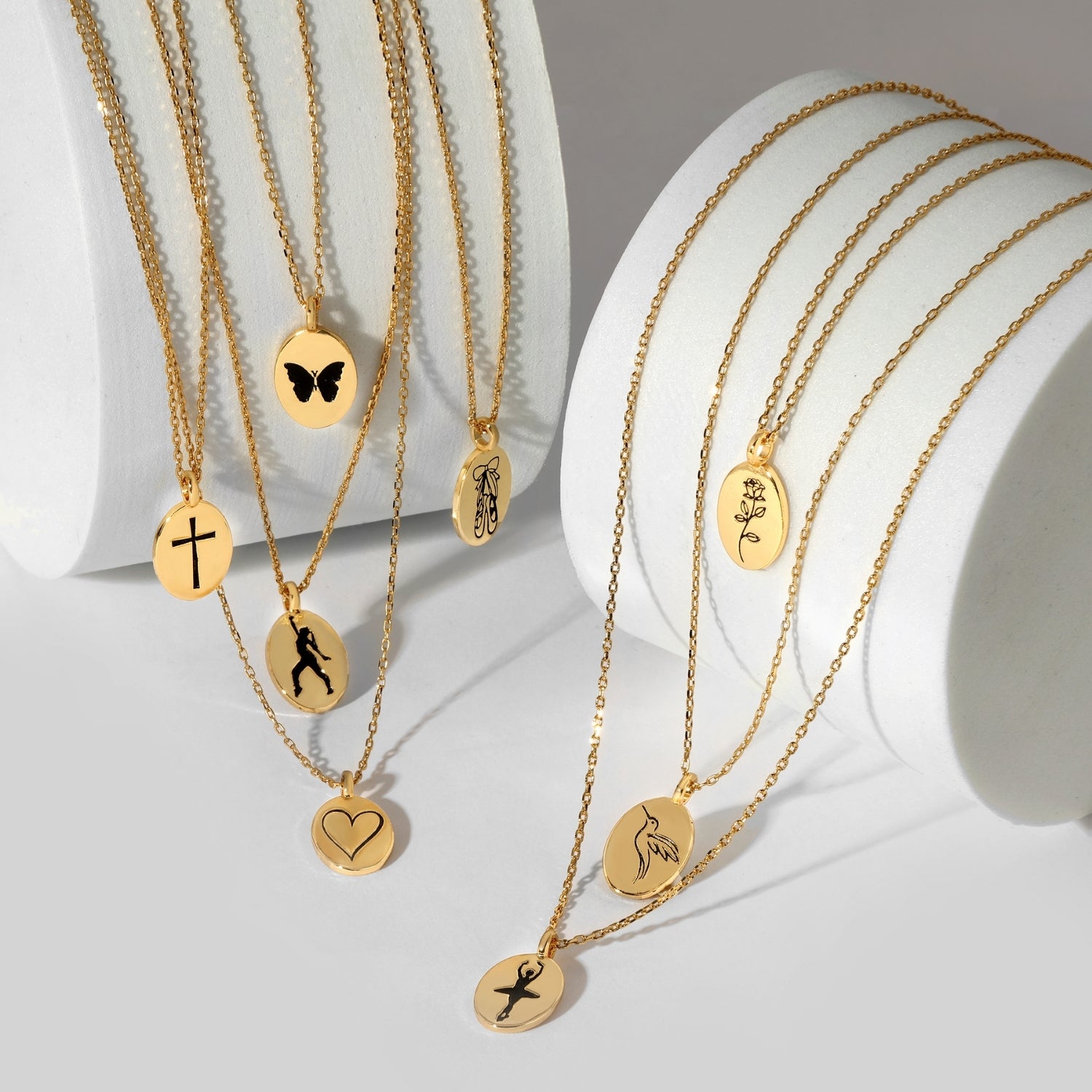 Etched Cross Oval Pendant Necklace - Splendid Iris