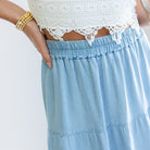 Lyocell Tiered Skirt with Scrunchie Waist - Splendid Iris