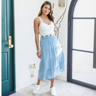 Lyocell Tiered Skirt with Scrunchie Waist - Splendid Iris