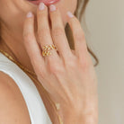 Pave Adjustable Leaf Ring - Splendid Iris