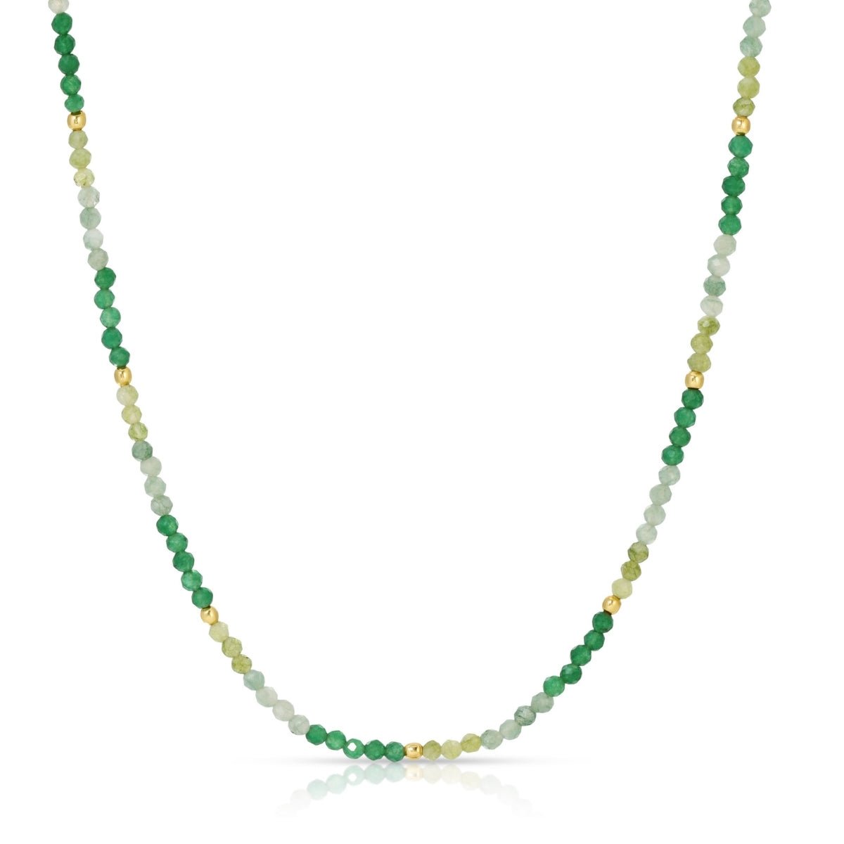 Delicate Beaded Stone Collar Necklace - Splendid Iris