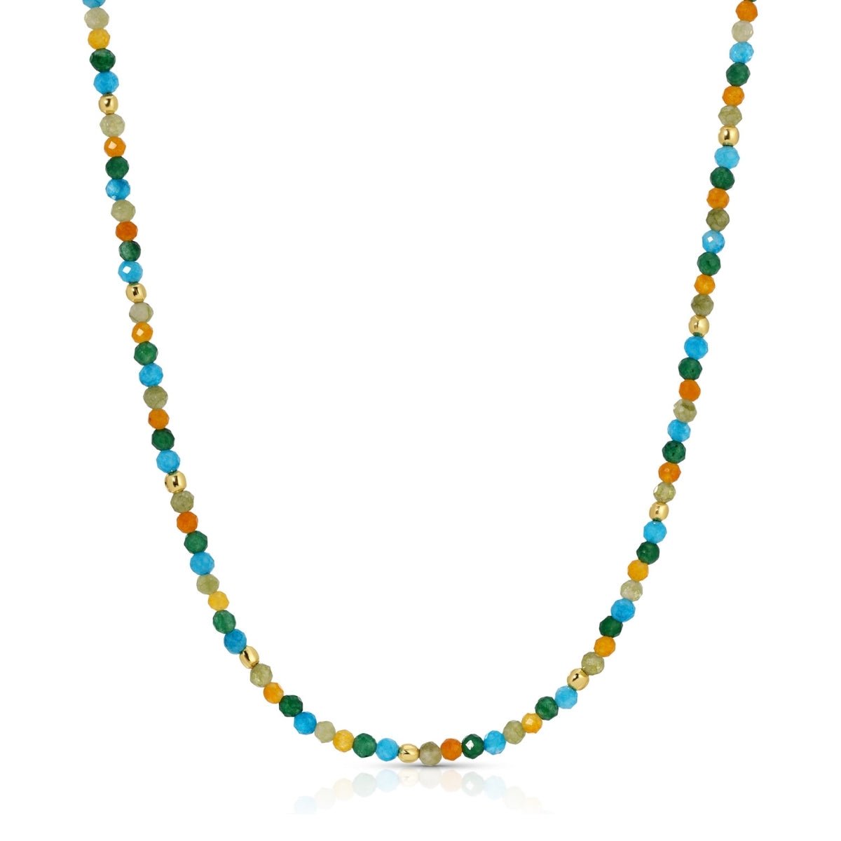 Delicate Beaded Stone Collar Necklace - Splendid Iris
