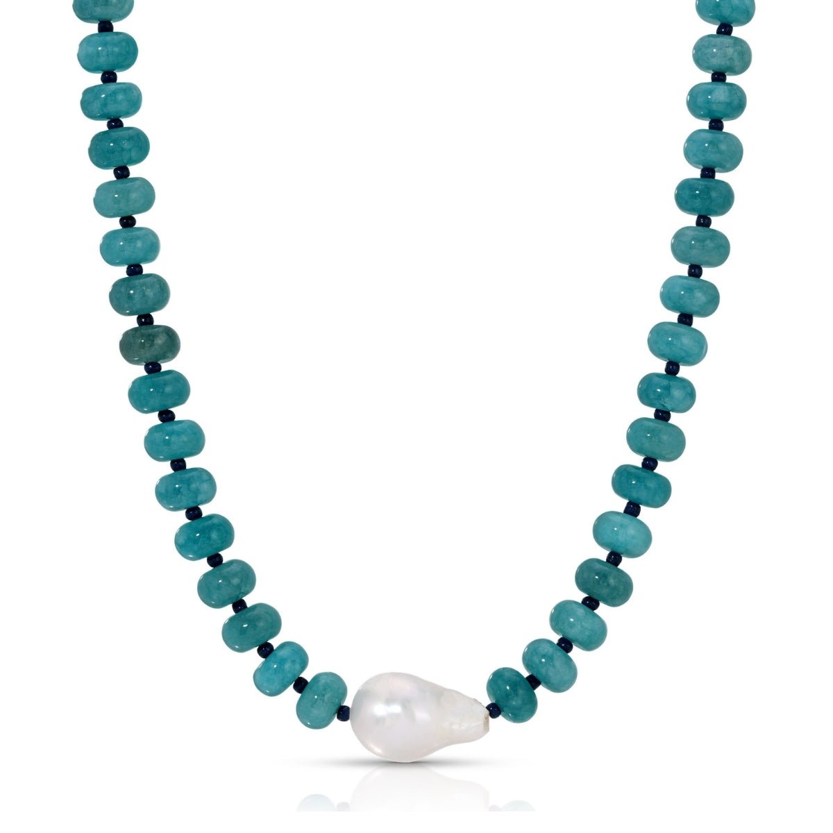 Stone Necklace with Baroque Pearl - Splendid Iris