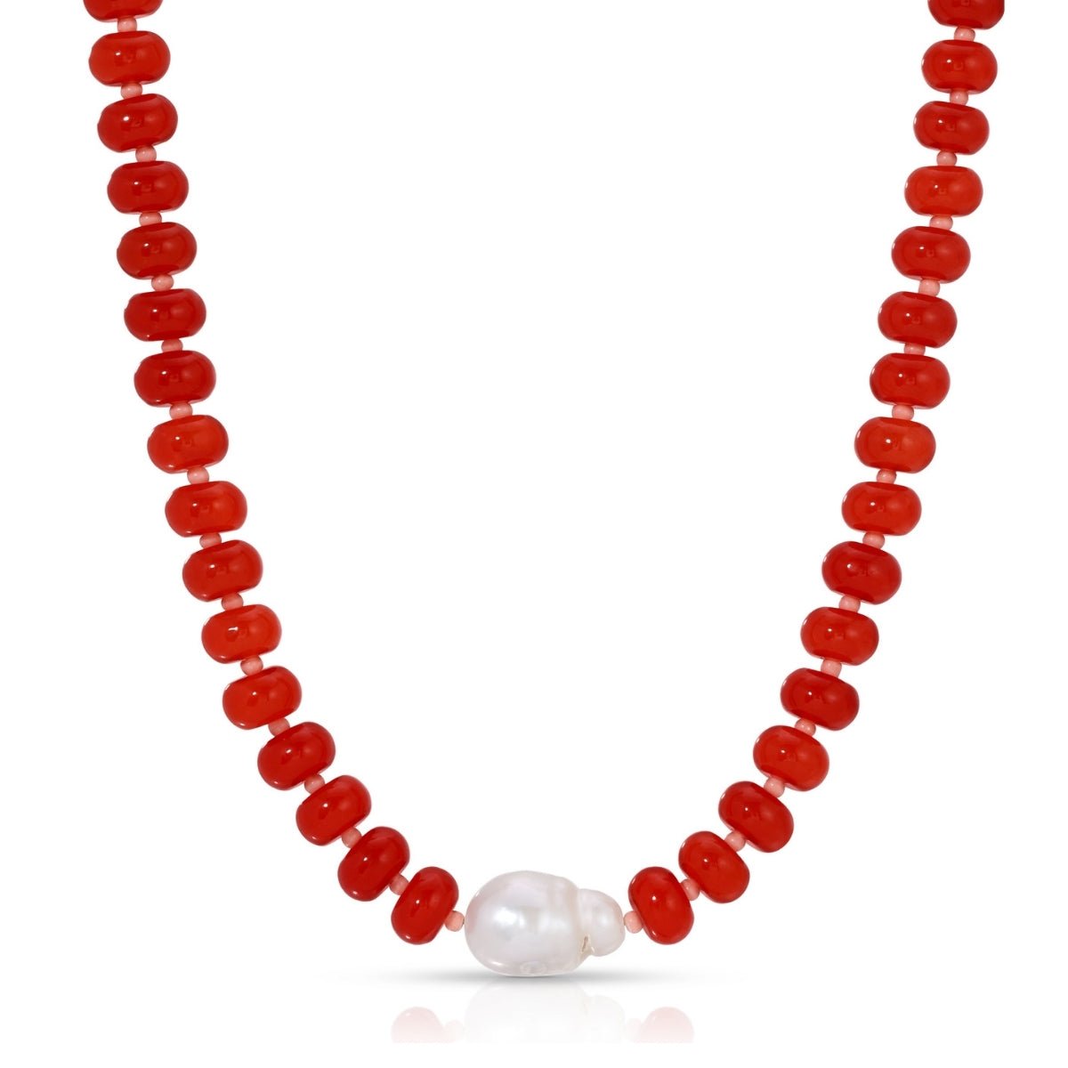 Stone Necklace with Baroque Pearl - Splendid Iris