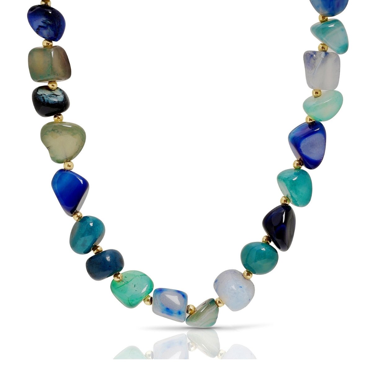 Bold Tumbled Stones Statement Necklace - Splendid Iris