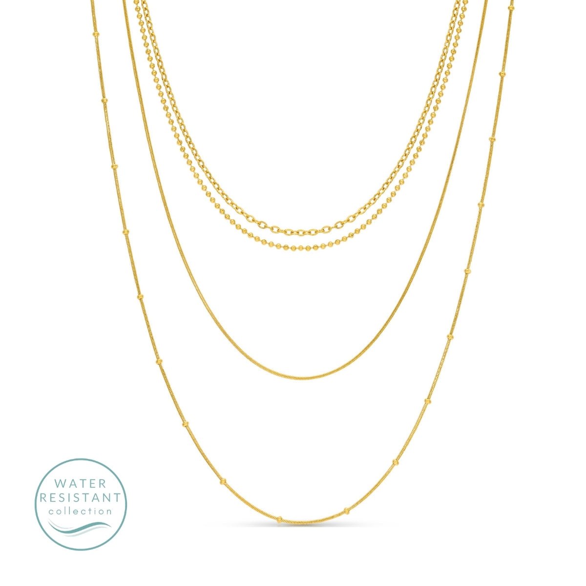 Delicate 4-Layer Necklace, Water-Resistant - Splendid Iris
