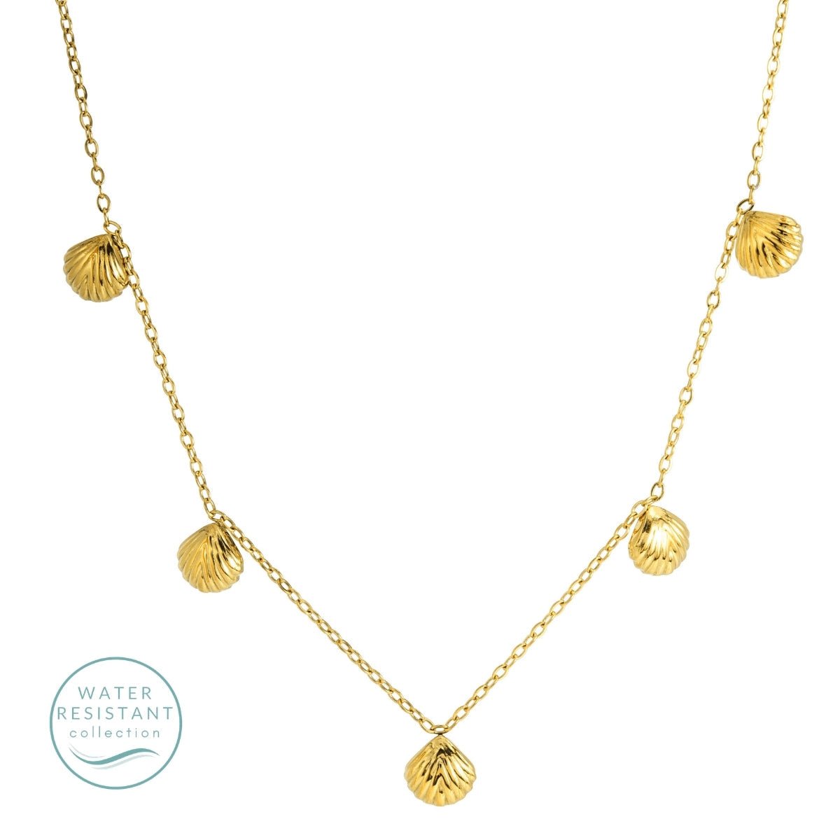 Delicate Shell Collar Necklace, Water-Resistant - Splendid Iris