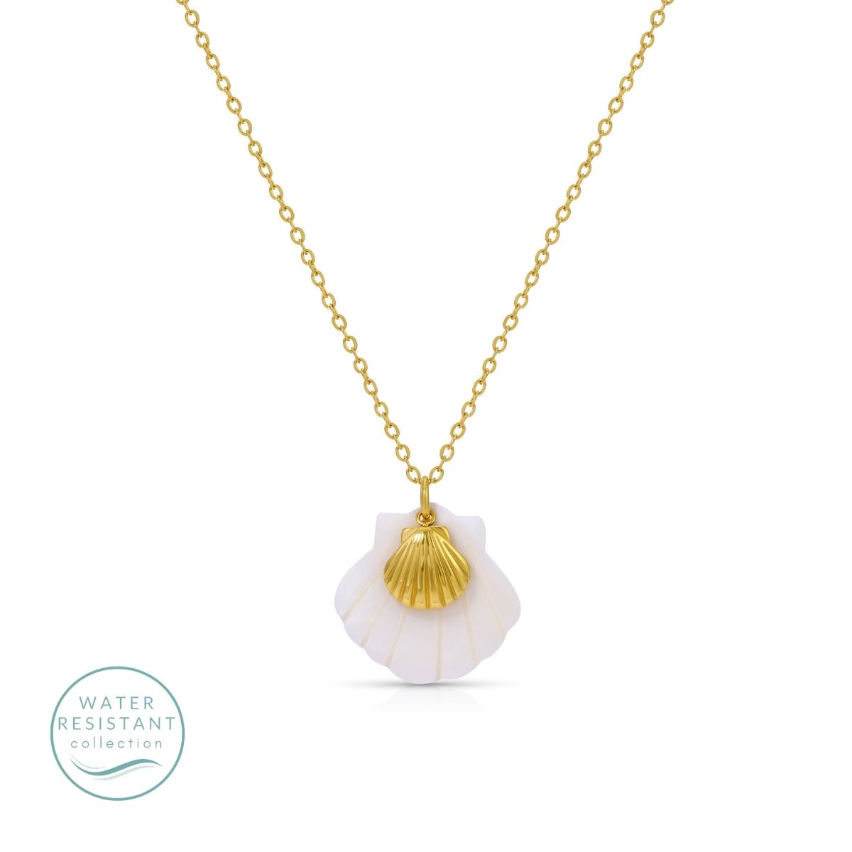Shell and Scallop Pendant Necklace, Water-Resistant - Splendid Iris