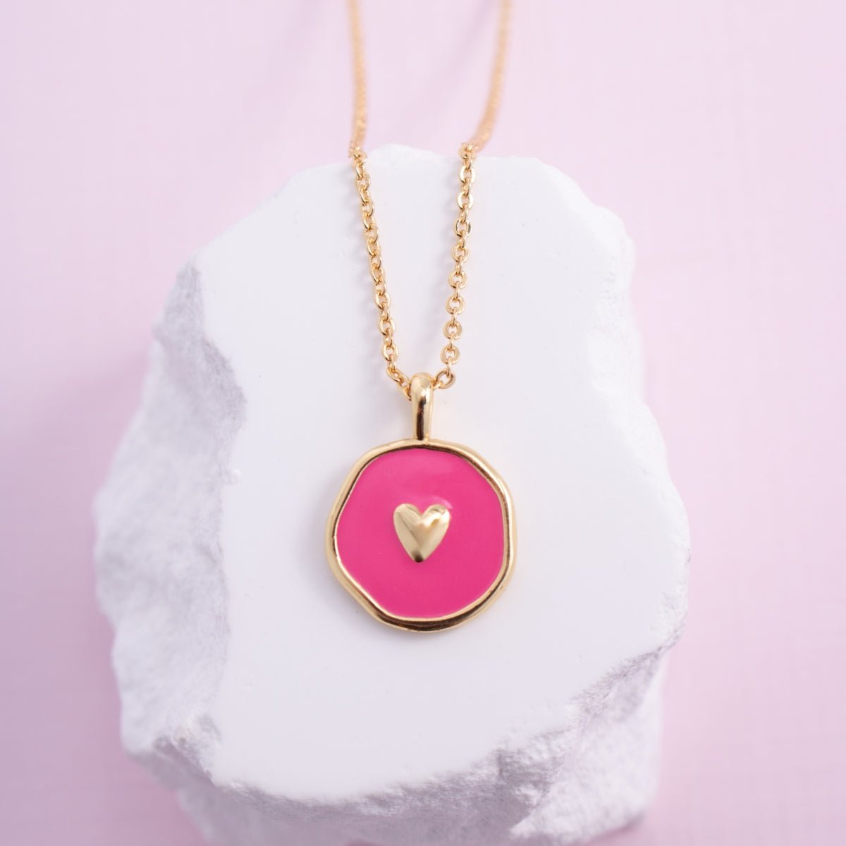 Minimal Heart Medallion Necklace - Splendid Iris