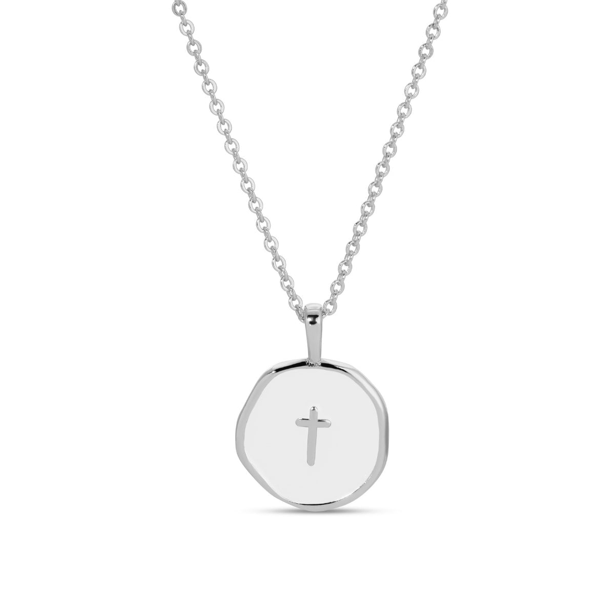 Minimal Cross Medallion Necklace - Splendid Iris