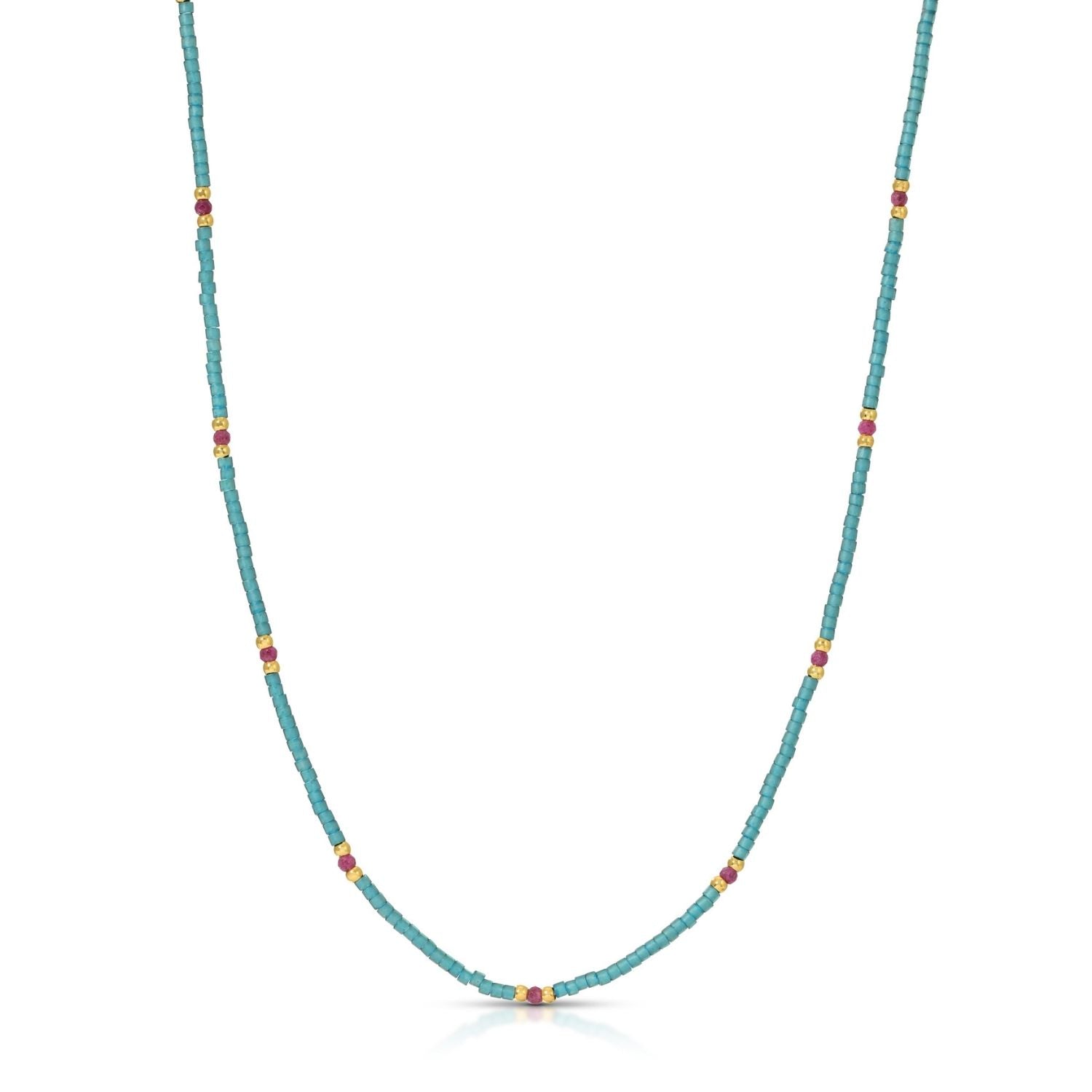 Stone Accented Miyuki Delica Necklaces - Splendid Iris