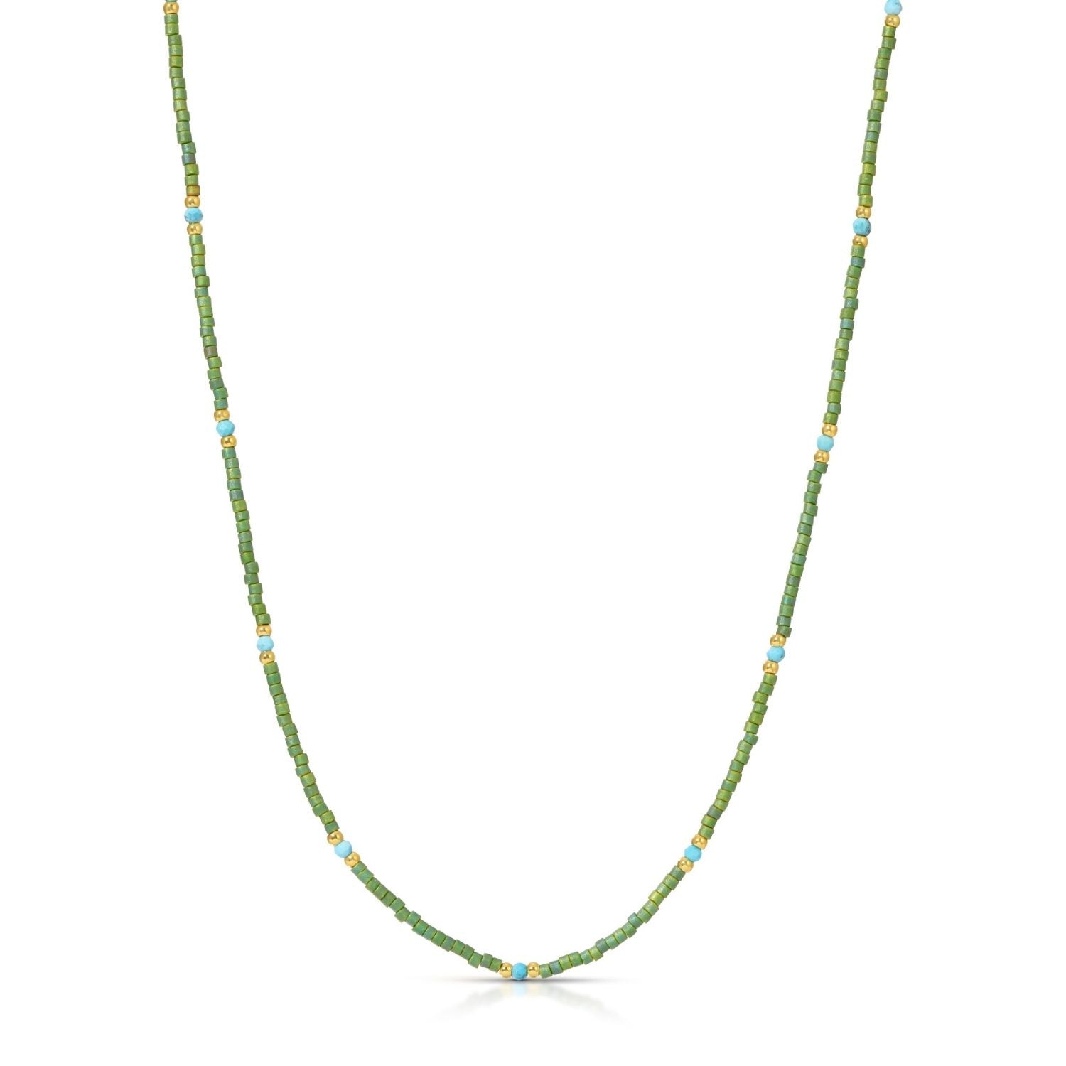 Stone Accented Miyuki Delica Necklaces - Splendid Iris